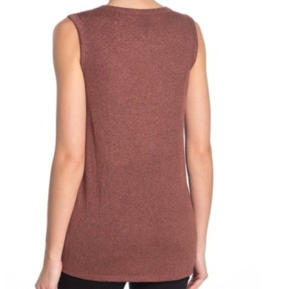NWT Bobeau Tie Front Split Neck Terracotta Tank Size Small - Picture 2 of 7